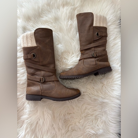 Rachel Shoes Other - Rachel Shoes Brown Winter Boots with Knit Cuff